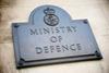 Ministry of Defence plaque on wall