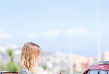 Portrait charging_red car (1)