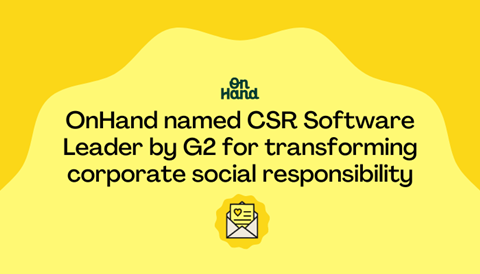 IMAGE OnHand named CSR Software Leader by G2 for transforming corporate social responsibility