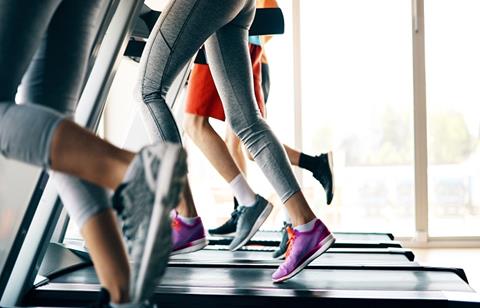 running on treadmill 