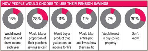How people would choose to use their pension savings