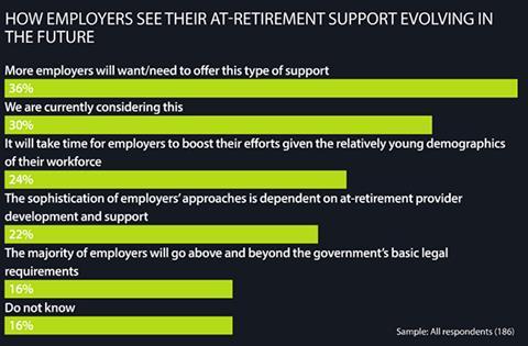 How employees see their at-retirement support evolving in the future