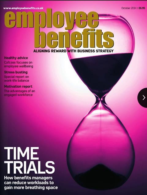 Employee Benefits magazine cover October 2014