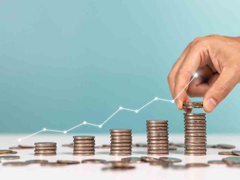 piles of coins increasing in size