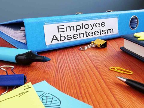 a folder with a label saying employee absenteeism