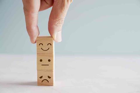 wooden blocks symbolising mental health
