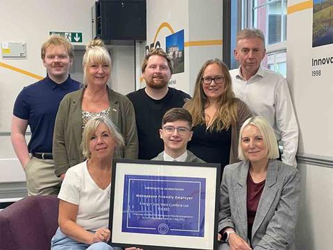 The BEC team with the menopause-friendly accreditation certificate